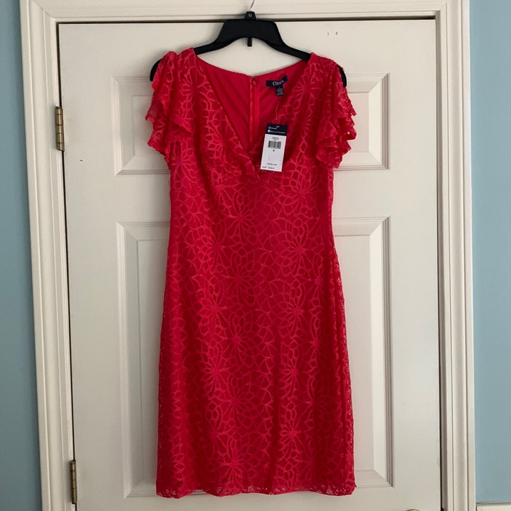 NWT coral Chaps dress size 4